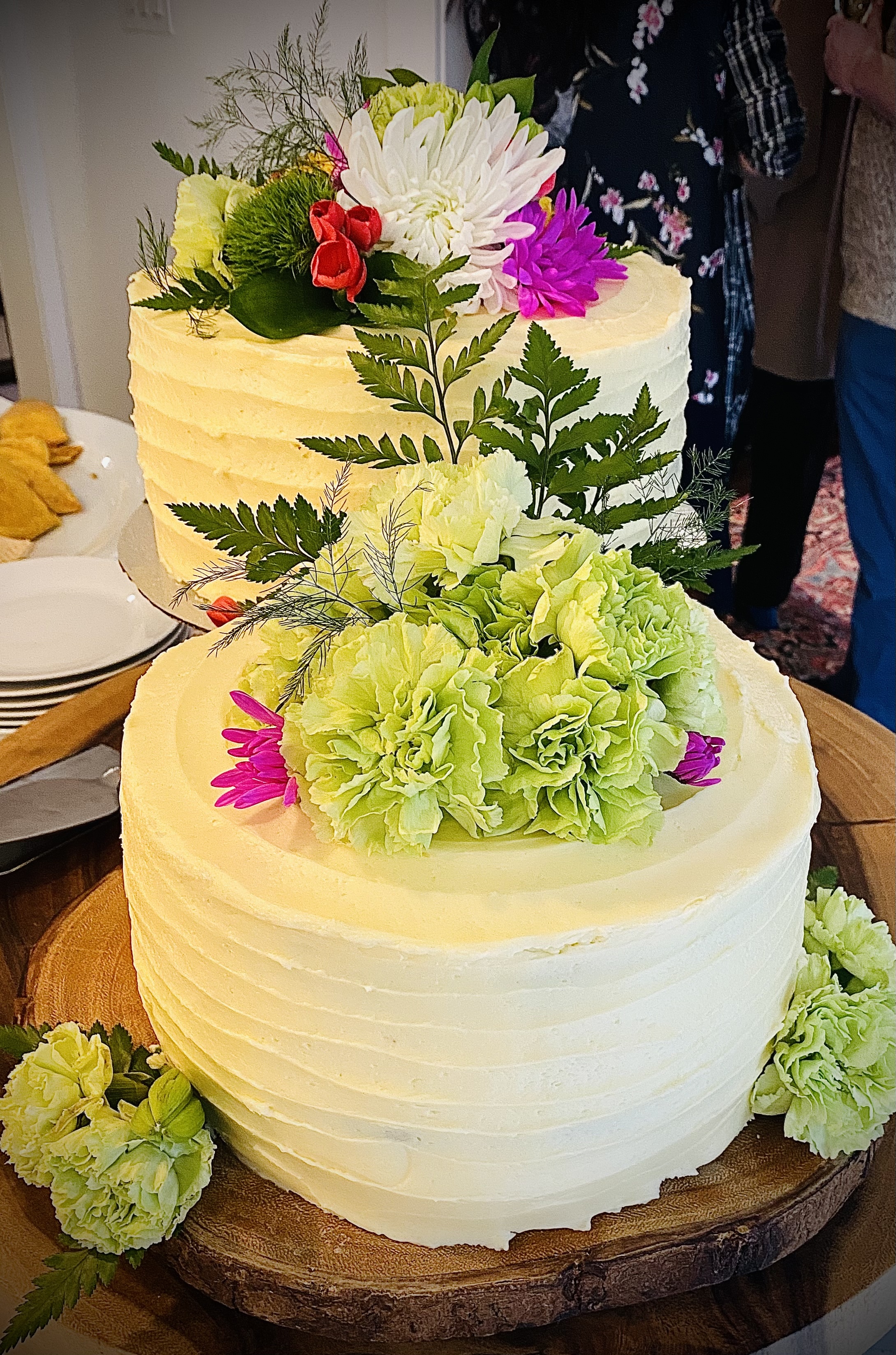 Custom cake with flowers