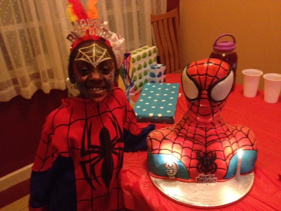 Spider-Man themed birthday cake