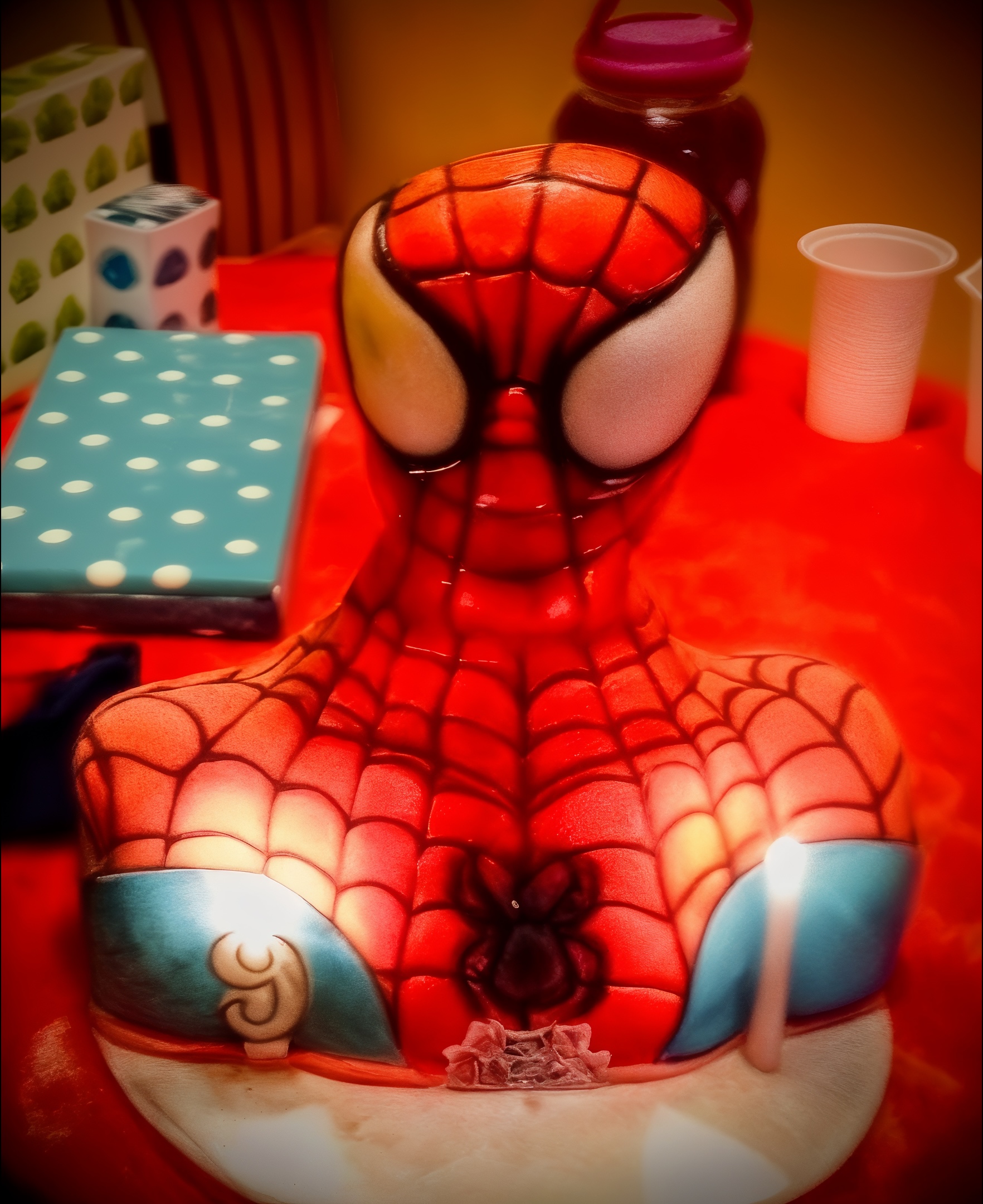 Spider-Man themed birthday cake